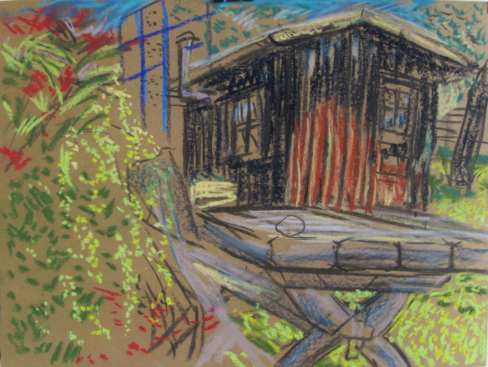 "Im Garten 1" 30x40 cm Pastell auf Papier 2014