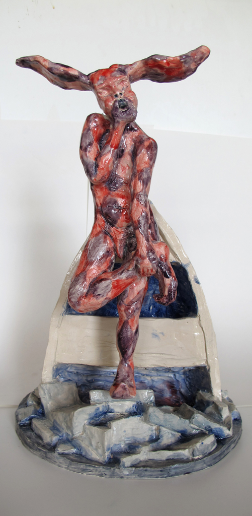"Schiffbruch" 50x25x25cm Keramik Glasiert 2014