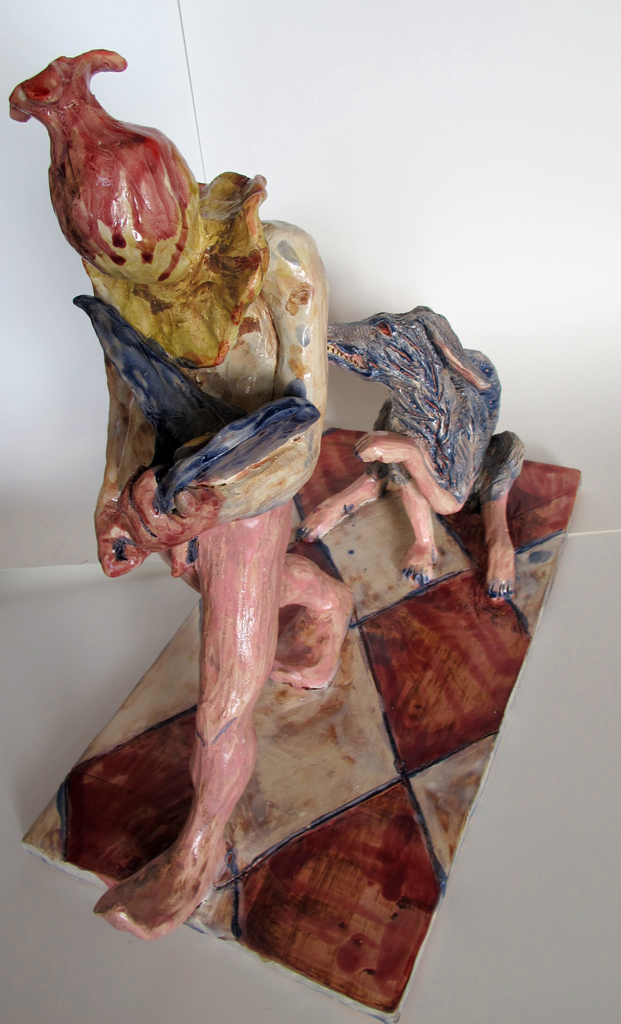 "Sleepyhead" 48 x 45 x 15 cm Keramik glasiert 2014