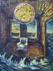 "Wartezimmer" 94x70 cm Ei-tempera auf Leinwand
2014