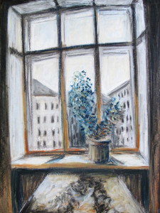 "Fenstertag" 100x70 cm Kreide/Kohle auf Papier 2016