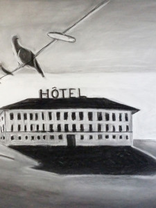 "Hotel de Ville" 100.150 cm kohle und Kreide auf Papier 2016